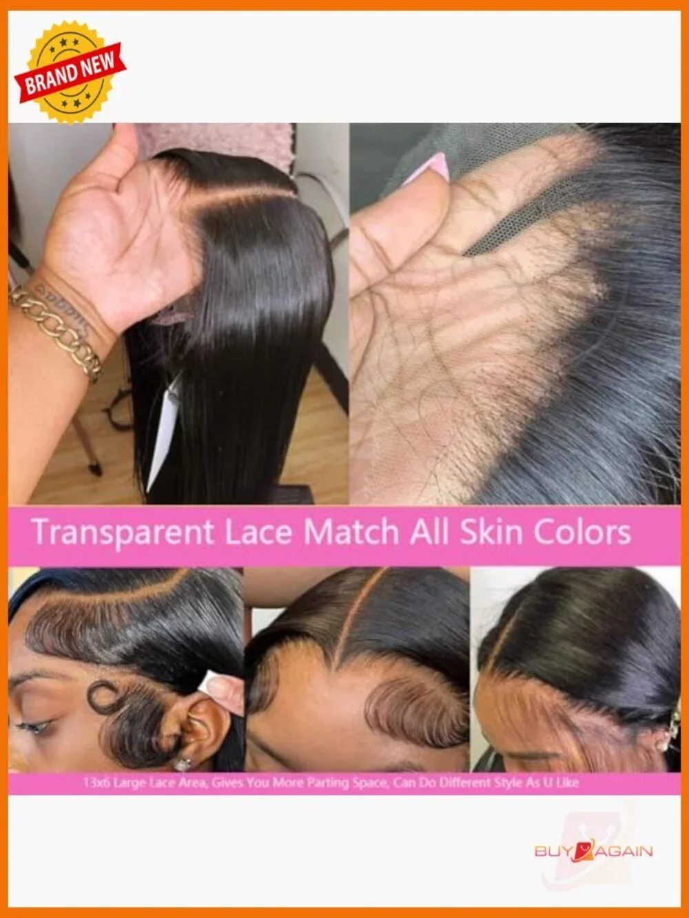 13x6 Lace Front Wig Human Hair Pre Plucked Straight Bob Glueless
